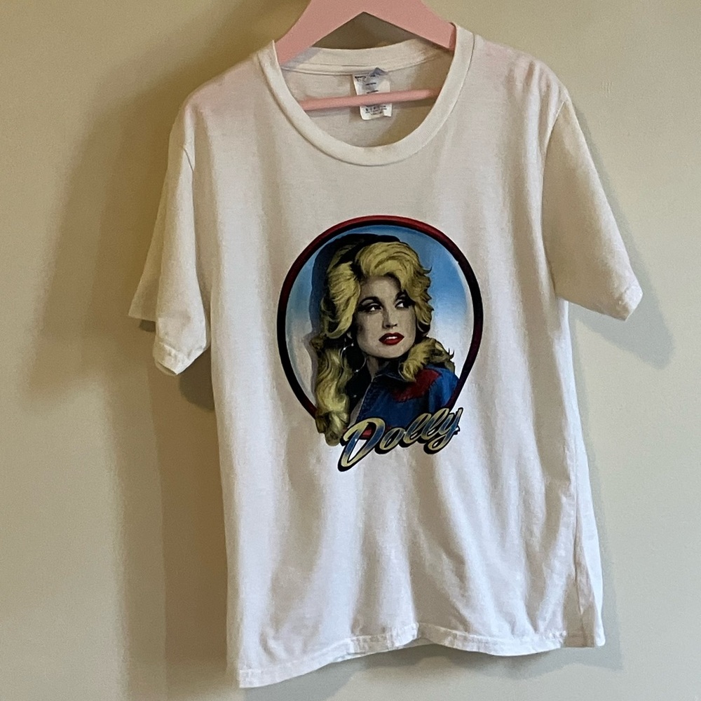 Dolly Parton White Graphic Cotton T-Shirt - Picture 3 of 6